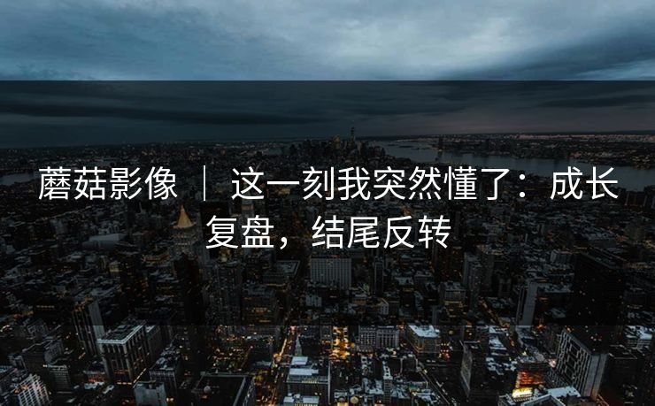蘑菇影像 ｜ 这一刻我突然懂了：成长复盘，结尾反转