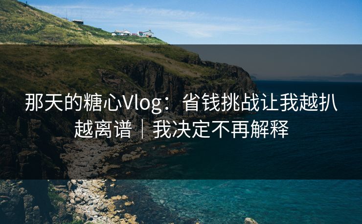 那天的糖心Vlog：省钱挑战让我越扒越离谱｜我决定不再解释